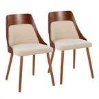 Chaise Carson Carrington Vallemala de style Mid-Century avec pieds en bois fuselés - Lot de 2