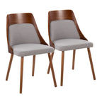 Chaise Carson Carrington Vallemala de style Mid-Century avec pieds en bois fuselés - Lot de 2