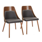 Chaise Carson Carrington Vallemala de style Mid-Century avec pieds en bois fuselés - Lot de 2