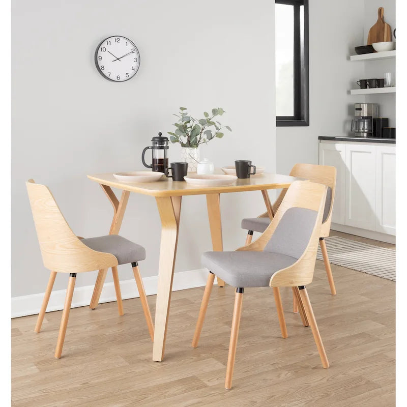 Chaise Carson Carrington Vallemala de style Mid-Century avec pieds en bois fuselés - Lot de 2