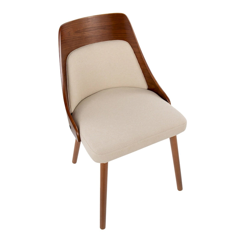 Chaise Carson Carrington Vallemala de style Mid-Century avec pieds en bois fuselés - Lot de 2
