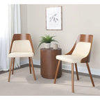 Chaise Carson Carrington Vallemala de style Mid-Century avec pieds en bois fuselés - Lot de 2