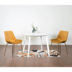 Roundhill Furniture Aufurr Ensemble repas contemporain 3 pièces, table ronde blanche et 2 chaises