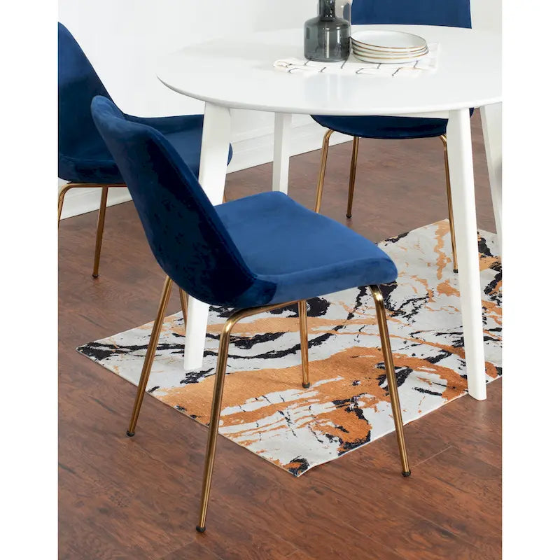 Roundhill Furniture Aufurr Ensemble repas contemporain 3 pièces, table ronde blanche et 2 chaises