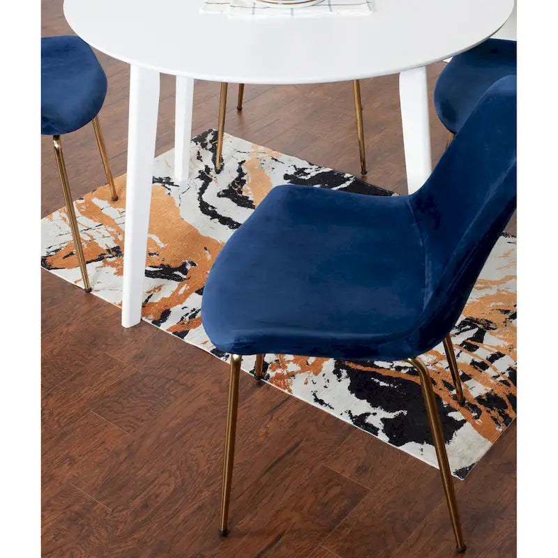 Roundhill Furniture Aufurr Ensemble repas contemporain 3 pièces, table ronde blanche et 2 chaises