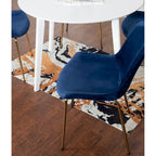 Roundhill Furniture Aufurr Ensemble repas contemporain 3 pièces, table ronde blanche et 2 chaises