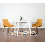 Roundhill Furniture Aufurr Ensemble repas contemporain 3 pièces, table ronde blanche et 2 chaises