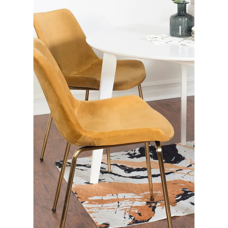 Roundhill Furniture Aufurr Ensemble repas contemporain 3 pièces, table ronde blanche et 2 chaises