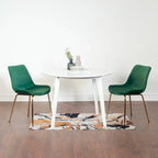 Roundhill Furniture Aufurr Ensemble repas contemporain 3 pièces, table ronde blanche et 2 chaises