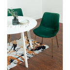 Roundhill Furniture Aufurr Ensemble repas contemporain 3 pièces, table ronde blanche et 2 chaises