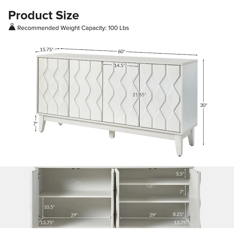Olympia 60Meuble de Rangement Moderne avec Étagères Réglables Par HULALA HOME