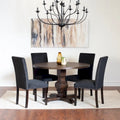 Roundhill Furniture Fordsville, ensemble de salle à manger 5 pièces, table ronde à pied central avec 4 chaises élégantes