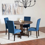Roundhill Furniture Fordsville, ensemble de salle à manger 5 pièces, table ronde à pied central avec 4 chaises élégantes