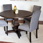 Roundhill Furniture Fordsville, ensemble de salle à manger 5 pièces, table ronde à pied central avec 4 chaises élégantes