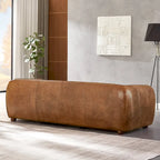 Canapé Mayla de luxe en cuir italien de style moderne du milieu du siècle