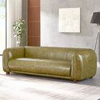 Canapé Mayla de luxe en cuir italien de style moderne du milieu du siècle