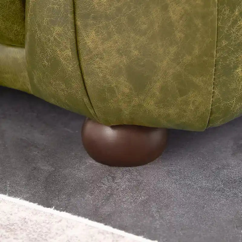 Canapé Mayla de luxe en cuir italien de style moderne du milieu du siècle