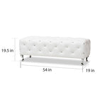 Banc moderne capitonné Heston Crystal Silver Orchid