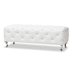 Banc moderne capitonné Heston Crystal Silver Orchid