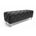 Banc moderne capitonné Heston Crystal Silver Orchid