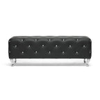 Banc moderne capitonné Heston Crystal Silver Orchid