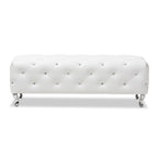 Banc moderne capitonné Heston Crystal Silver Orchid