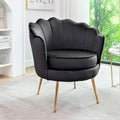 Fauteuil rond Cavett 28.3 large en velours avec pieds en métal doré