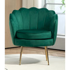 Fauteuil rond Cavett 28.3 large en velours avec pieds en métal doré