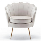Fauteuil rond Cavett 28.3 large en velours avec pieds en métal doré