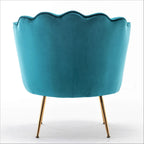 Fauteuil rond Cavett 28.3 large en velours avec pieds en métal doré