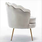 Fauteuil rond Cavett 28.3 large en velours avec pieds en métal doré