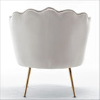 Fauteuil rond Cavett 28.3 large en velours avec pieds en métal doré