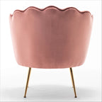 Fauteuil rond Cavett 28.3 large en velours avec pieds en métal doré
