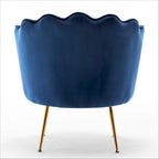 Fauteuil rond Cavett 28.3 large en velours avec pieds en métal doré