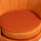 Fauteuil rond Cavett 28.3 large en velours avec pieds en métal doré