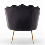 Fauteuil rond Cavett 28.3 large en velours avec pieds en métal doré