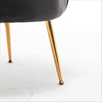 Fauteuil rond Cavett 28.3 large en velours avec pieds en métal doré