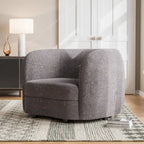 Fauteuil d'appoint Ophelia de Furniture of America avec accoudoirs incurvés modernes en bouclette, assise de style haricot et pieds ronds en bois
