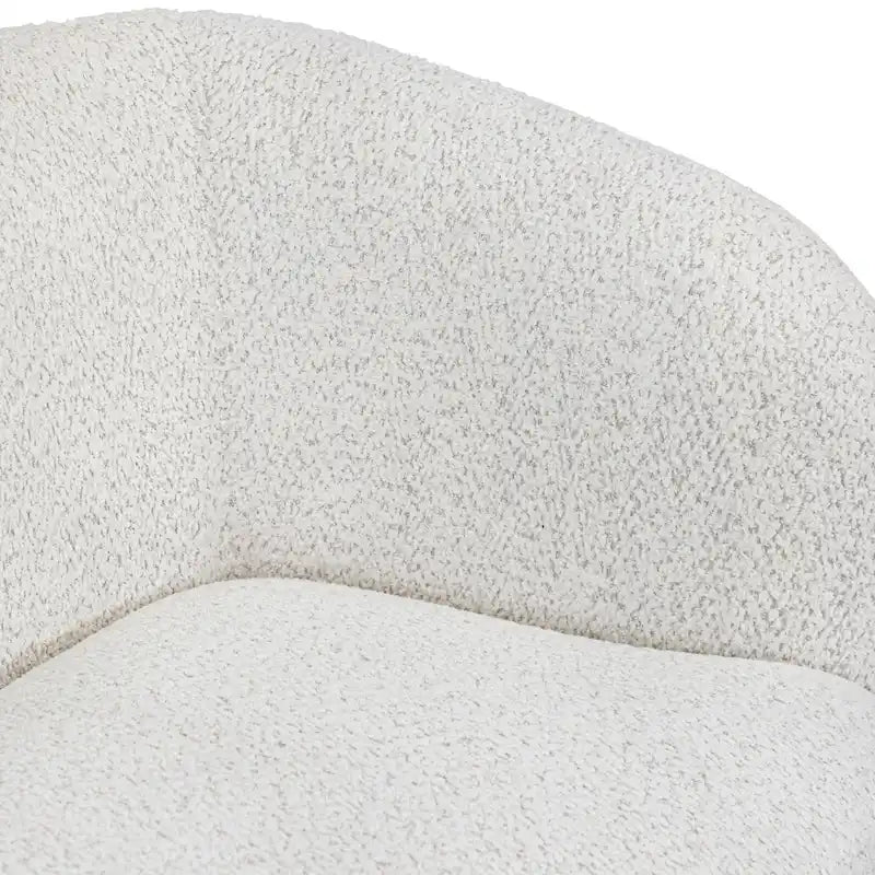Fauteuil d'appoint Ophelia de Furniture of America avec accoudoirs incurvés modernes en bouclette, assise de style haricot et pieds ronds en bois