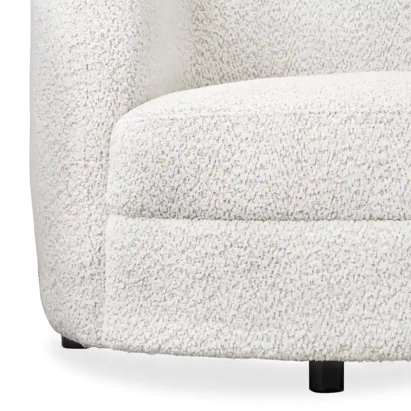 Fauteuil d'appoint Ophelia de Furniture of America avec accoudoirs incurvés modernes en bouclette, assise de style haricot et pieds ronds en bois