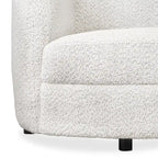 Fauteuil d'appoint Ophelia de Furniture of America avec accoudoirs incurvés modernes en bouclette, assise de style haricot et pieds ronds en bois
