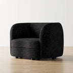 Fauteuil d'appoint Ophelia de Furniture of America avec accoudoirs incurvés modernes en bouclette, assise de style haricot et pieds ronds en bois