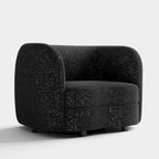 Fauteuil d'appoint Ophelia de Furniture of America avec accoudoirs incurvés modernes en bouclette, assise de style haricot et pieds ronds en bois