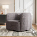 Fauteuil d'appoint Ophelia de Furniture of America avec accoudoirs incurvés modernes en bouclette, assise de style haricot et pieds ronds en bois