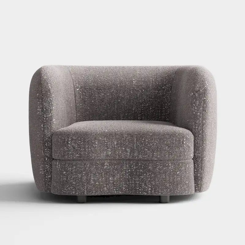 Fauteuil d'appoint Ophelia de Furniture of America avec accoudoirs incurvés modernes en bouclette, assise de style haricot et pieds ronds en bois