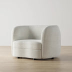 Fauteuil d'appoint Ophelia de Furniture of America avec accoudoirs incurvés modernes en bouclette, assise de style haricot et pieds ronds en bois