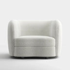 Fauteuil d'appoint Ophelia de Furniture of America avec accoudoirs incurvés modernes en bouclette, assise de style haricot et pieds ronds en bois