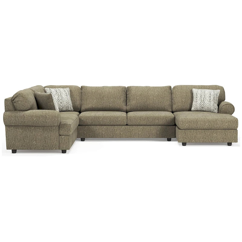 Canapé d'angle 3 places avec méridienne Signature Design by Ashley Hoylake marron - 143W x 95D x 35H