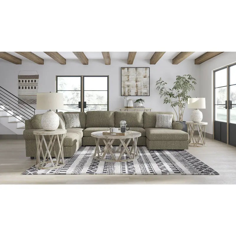 Canapé d'angle 3 places avec méridienne Signature Design by Ashley Hoylake marron - 143W x 95D x 35H