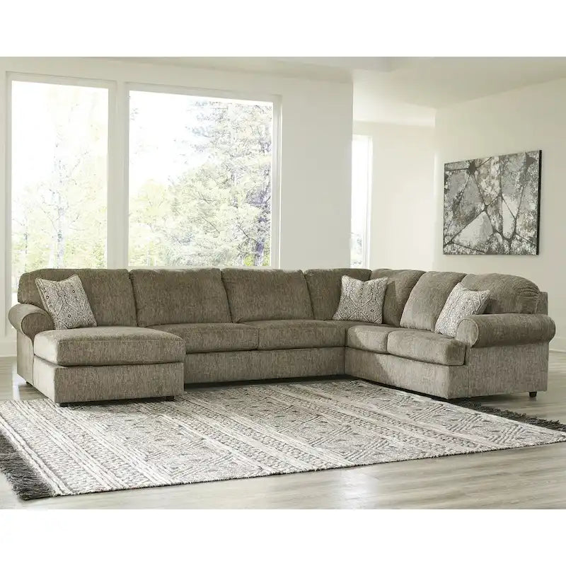 Canapé d'angle 3 places avec méridienne Signature Design by Ashley Hoylake marron - 143W x 95D x 35H